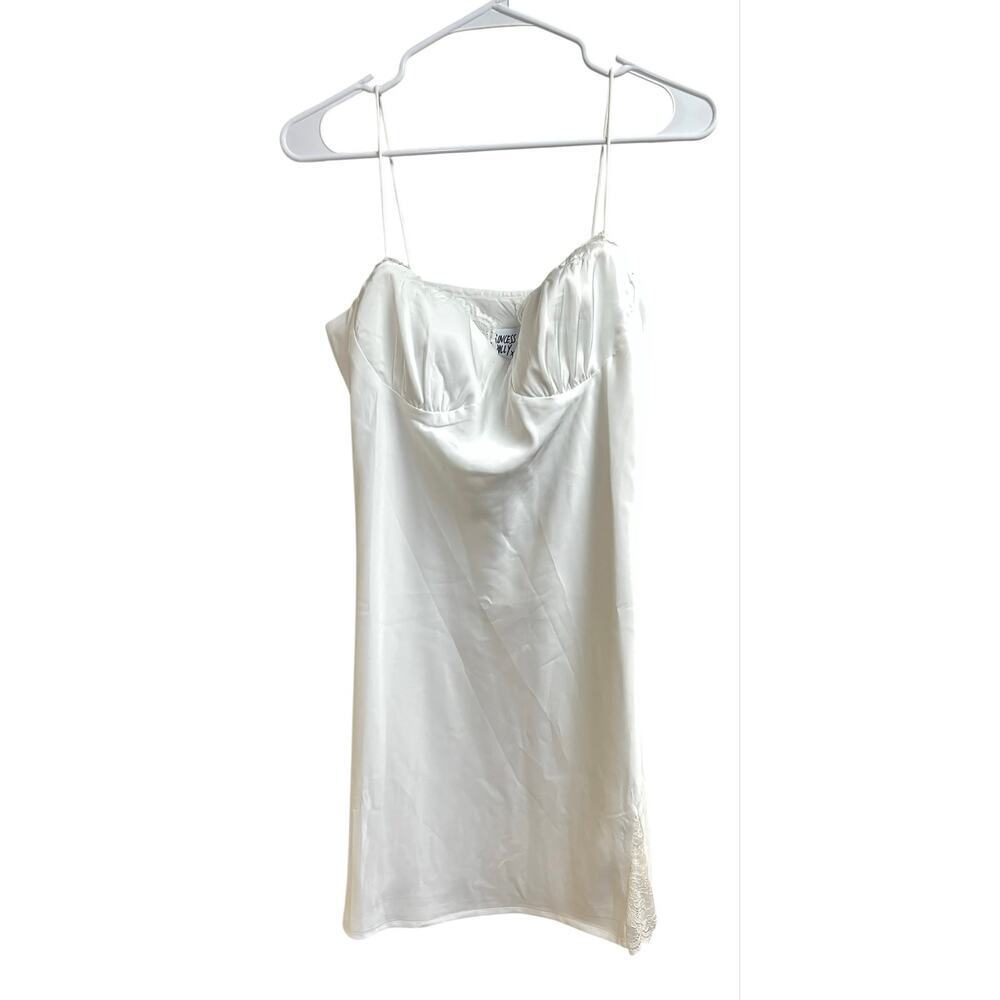 Princess Polly Snowbird Mini Silky Dress White Lace Size 10